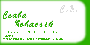 csaba mohacsik business card